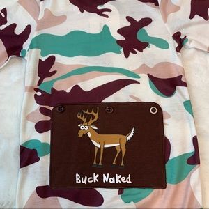 NWT Size 6-12 Months Buck Naked Deer Long Sleeve Romper